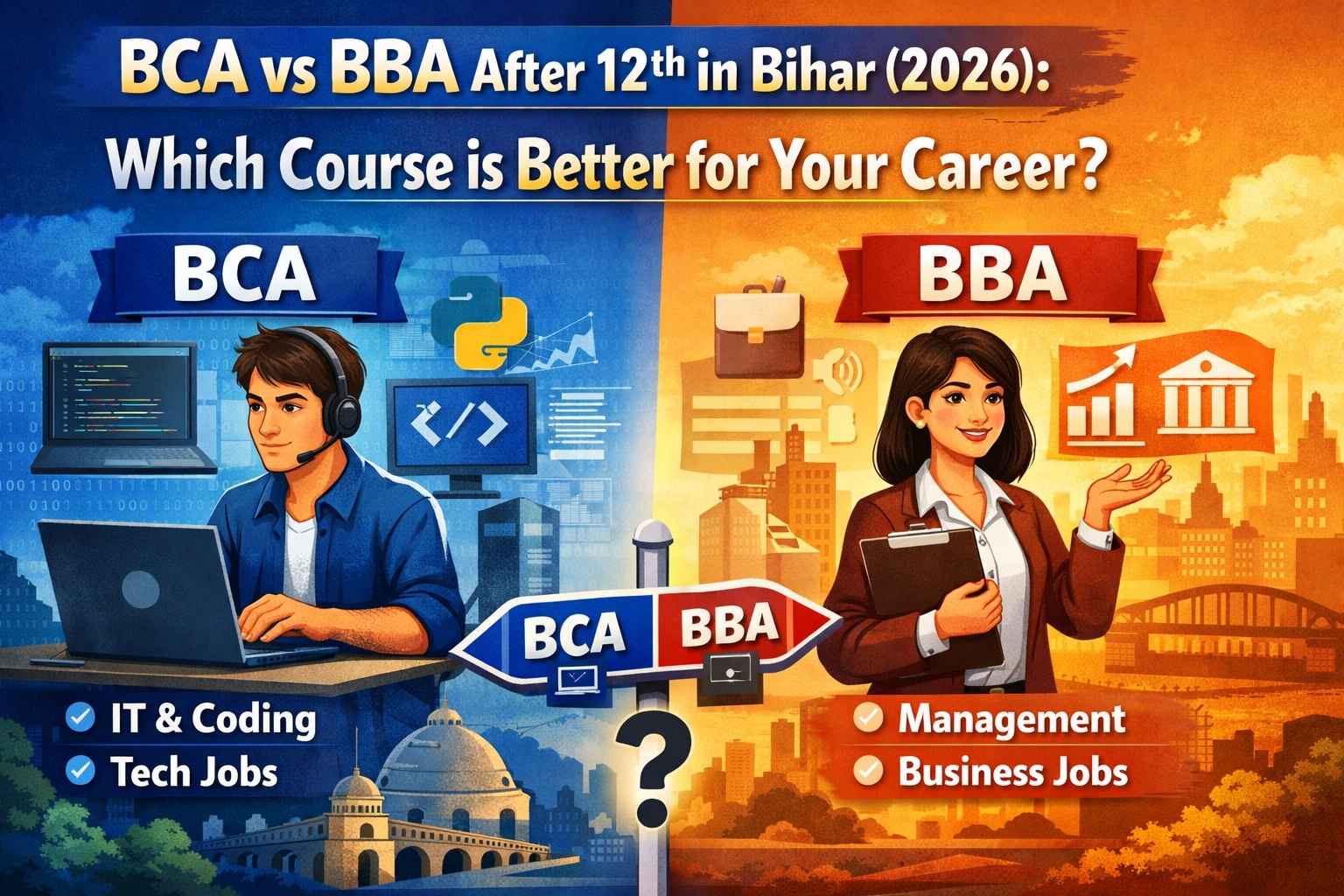 BCA vs BBA After 12th in Bihar (2026) Which Course is Better for Your Career